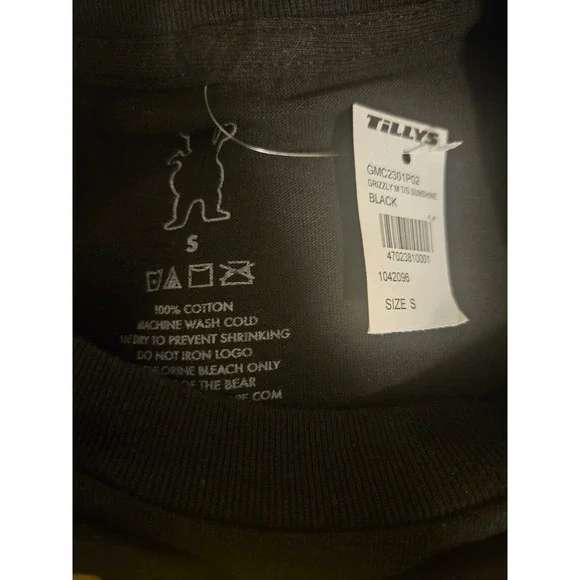 Grizzly Griptape Sunshine Black Graphic SKATEBOARDING Print T-Shirt Men's Size S - Picture 3 of 3